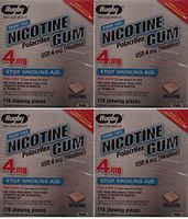 Nicotine Gum 4mg Sugar Free Original Generic for Nicorette 110 Pieces per Box Pack of 4 Total 400 Pieces