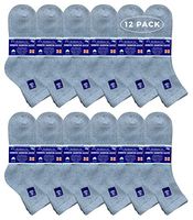 Yacht & Smith King Size Loose Fit Non-Binding Soft Cotton Diabetic Crew & Ankle Socks, Bulk Value Pack (12 Pack Gray Ankle, King (13-16))