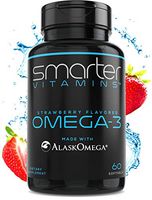SmarterVitamins Omega 3 Fish Oil, Strawberry Flavor, Burpless, Tasteless, 2000mg, DHA EPA Triple Strength Brain Support, Joint Support, Made with AlaskOmega®, Heart Support