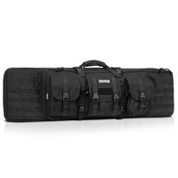 Savior Equipment American Classic Tactical Double Long Rifle Pistol Gun Bag Firearm Transportation Case w/Backpack - 55 Inch Obsidian Black