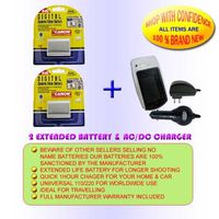 2 BATTERY+CHARGER FOR CANON EOS DIGITAL REBEL 350D 400D