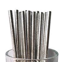 Free DHL 500 pcs Plain Silver Foil Paper Straws Bulk, Disposable Solid Color Metallic Silver Paper Drinking Straws for Holiday Party, Wedding, Baby Shower, Birthday, Christmas Pure Mason Jar Straws