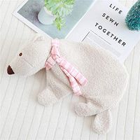 XINdream Polar Bear Hot Water Bottle, PVC Injection Hot Water Bottle with Soft Flannelette Cover, Hot or Cold Water Bag for Pain Relief