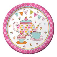 Creative Converting 8 Count Paper Dinner Plates, Tea Time