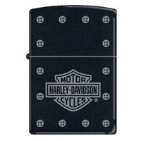 Zippo 2005 Classic Black Matte Harley Davidson Logo-Studs Windproof Pocket Lighter