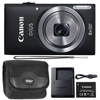 Canon IXUS 185 / ELPH 180 20MP Black Compact Digital Camera and Camera with Case
