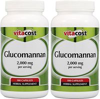 Vitacost Glucomannan - Konjac Root -- 2000mg serving - 180 Capsules (Two Bottles each of 180 Capsules)
