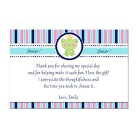 30 Personalized Thank You Cards Blue Pink Aqua Prince Frog Design Baby Shower or Birthday Party Event + 30 White Envelopes