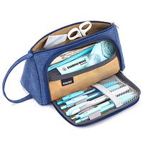 EASTHILL Medium Capacity Pencil Case Multi-Slot Pen Bag Pouch Holder for Middle High School Office College Girl Adult Simple Storage Blue Purple