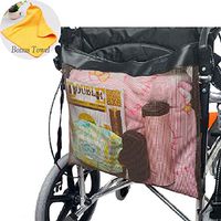 Big Ant Wheelchair Bag, Wheel Chair Storage Tote Accessories for Carrying Loose Items, Wheelchair Backpack for Men, Women, Handicap, Elderly - Extra Bonus Microfiber Cleaning Cloth(Black)