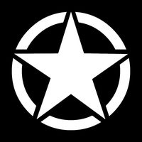 Wild Dingos LLC Army Circle Star 4" Military Wiliys Restoration Vinyl Decal Sticker White