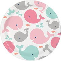 Creative Converting 322193 96 Count Sturdy Style Dinner/Large Paper Plates, Lil' Spout Pink