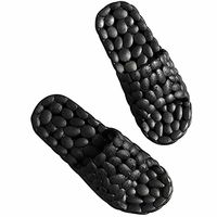 Foot Massage Slippers Acupoint Pedicure Tai Chi Massage Shoes for Men and Women,Black,S