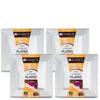 Squarete Hexagons Crystal Clear Hard Plastic Elegant Disposable 9.5'' inch Square Dinner Plates 10 Plates Per Package Pack Of 4