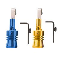GXOK 2PC Car Auto Exhaust Pipe Straight Tailpipe Accessory Loud Whistle Sound Maker, Exhaust Pipe Whistle Roar Maker (S, Blue+Gold)