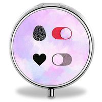 Button Pill Case, Round Stainless Drug Organizer Container Medicine Cover for Pocket Daily&Weekly