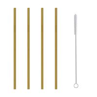 Xindda 4 Pcs Stainless Steel Metal Drinking Straw Reusable Straws + 1 Cleaner Brush Kit-Friendly Reusable Wide Diameter Straw for Yeti 20oz 30oz 40oz Tumblers