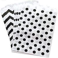 Outside the Box Papers Polka Dot and Chevron Treat Sacks 5.5 x 7.5 48 Pack Black, White