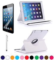 Sheath Ipad Air Multi angle 360 rotating case cover With Screen Protector and Stylus For New Ipad air 5th generation with ratina display (White)