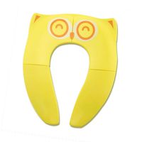 Upgraded Kids Folding Toilet Seat，Large Non Slip Silicone Pads Travel Portable Reusable Toilet Potty Training Seat Covers Liners with Carry Bag for Babies, Toddlers (Yellow)