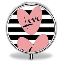 Compact 3 Compartment Medicine Case, IMLONE Customized I Love You Pill Organizer Metal Pill Box Pill Container for Purse, Travelling and Daily Needs