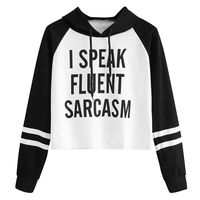 HebeTop Womens Patchwork Long Sleeve Crop Top Hoodie Casual Pullover Tops Teen Hooded Shirt Sweatshirt White