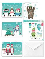 Paper Frenzy North Pole Collection Winter Christmas Holiday Thank You Note Cards and Envelopes - 25 pack