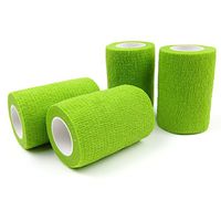 Alfie Pet - Magee Self Adherent Cohesive 4-Piece Wrap Bandages with Scissor Set - Color: Green, Size: 7.5cm
