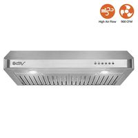 BV Range Hood - 30 Inch 900 CFM Under Cabinet Seamless Stainless Steel Kitchen Range Hoods, Dishwasher Safe Baffle Filters w/LED Lights, Ducted Kitchen Exhaust Fan Hood