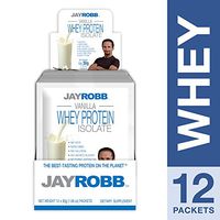 Jay Robb Whey Vanilla Isolate Protein Powder, Low Carb, Keto, Vegetarian, Gluten Free, Lactose Free, No Sugar Added, No Fat, No Soy, Nothing Artificial, Non-GMO, Best-Tasting (Individual Packet,)