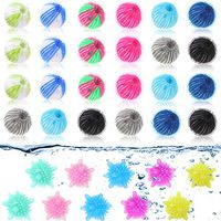 34 Pieces Pet Hair Remover for Laundry and Solid Washer Balls, Multicolor Lint Remover Washing Balls Reusable Dryer Ball Laundry Scrubbing Balls for Washing Machine Supplies