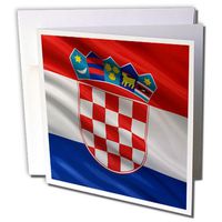3dRose Flag of Croatia waving in the wind - Greeting Cards, 6 x 6 inches, set of 6 (gc_180011_1)