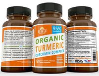 ORGANIC TUMERIC CURCUMIN 180ct: 95% Curcuminoids Best with BioPerine Black Pepper Extract TURMERIC Anti Inflammatory Joint Pain Relief, Max Immune System Booster Liver Detox Capsule Organic Supplement