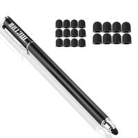 Capacitive Stylus Pens, Rubber Tips 2-in-1 Series, High Sensitivity & Precision styli Pens Touch Screens DevicesBlack