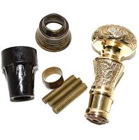 Handmade in metal, this handle is decorated with the emergence of traditional forms. Bring the royal touch on your walking rod. This handle is hand casting brass. Use this elegant hardware kit to add
