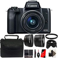 Canon EOS M50 Mirrorless Digital Camera with 15-45mm Lens and Accessory Bundle
