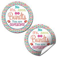 “No IFS, Ands, or Bundts” Teacher, Staff, or Employee Appreciation Thank You Sticker Labels, 40 2" Party Circle Stickers by AmandaCreation, Great for Envelope Seals & Gift Bags