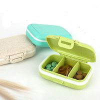 Aysekone 3 Pcs/Pack Pill Organizer Boxes 3 Compartments Travel Medication Carry Cases Pill Box Vitamin Organizer for Daily and Travel Use（Assorted Color）