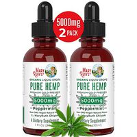 (2 Pack) Organic Pure Hemp Oil Extract 5000mg by Nutritional Consultant & Top Chef MaryRuth for Pain & Stress Relief - Powerful for Ingestible & Topical Use - Non-GMO - Peppermint - 1 oz