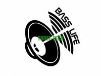 ONE (1) Sticker Vinyl Decal BASS LIFE SUB BLACK 8 X 8.5in