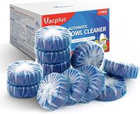 Vacplus Automatic Toilet Bowl Cleaner Tablets(12 PACK), Bathroom Toilet Tank Cleaner, Toilet Blue Clean Bubbles, Long-lasting, Mild Lemon Scent, No Pungent Odor