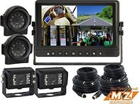 Rear Side View Backup Camera System Agricultural Camera, Cab Observation Camera System, 9" Quad LCD Monitor + Four Ir Waterproof CCD Color Cameras