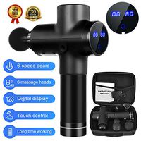 TOMKING Massage Gun Handheld Muscle Massager - Deep Tissue Percussion Electric Body Massager with 6 Speeds and 6 Types of Massage Heads for Relieving Muscle Pain, Soreness, and Stiffness