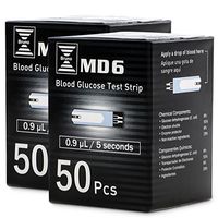 Bruno Pharma MD6 Blood Glucose Test Strips (100 Count) | Fast Absorption and Accurate Results in 5 Seconds with 5-Electrode Technology | Diabetic Blood Sugar Testing Strips for MD6 Diabetes Monitor