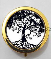 BlackKey Tree Life Pattern 3-Compartment Decorative Pocket Gift Box Case Organizer for Pill, Color 2 -111