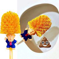 Toilet Brush Donald Trump Original Trump Toilet Brush Set The Presidential Novelty Gift (Toilet Brushe & Holder) (WHITE)