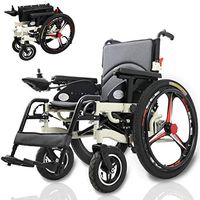 ZXOIHH Electric Wheelchair, Folding Portable Powerchair 250W2 Dual Motor Drive with Electric Power Or Use As Manual for Disabled Elderly Aluminum Alloy 15AH Lithium Battery
