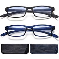 Reading Glasses Neck Hanging Readers - 2 Pack Blue Light Blocking Computer Eyeglass +2.5 Anti-Blue Quality Readers for Men and Women