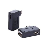 USB 2.0 OTG Adapter w/Micro USB Power Supply 2pcs 90 Degree Left Right Angle