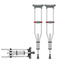Aluminum Underarm Crutches Can Be Adjusted to Height Anti-Skid Shock Absorption for Elderly Disabled Thickened Walking Stick Walker 1 Pair